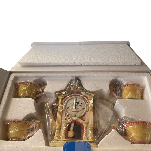 Dept 56 Storybook Hickory Dickory Dock Handpainted Ceramic Teapot Tea Set Retire - Picture 4 of 11